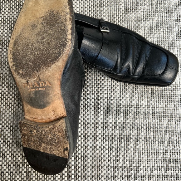 Men’s “PRADA” Black Leather Loafers - Picture 4 of 7